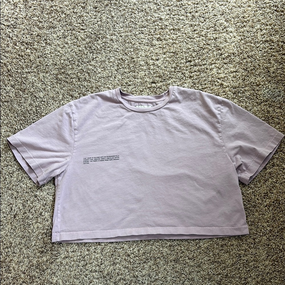 Pangaia Organic Cotton Cropped Tshirt- Earl Grey (XS)